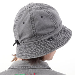 Washed Denim Bucket Hat Black