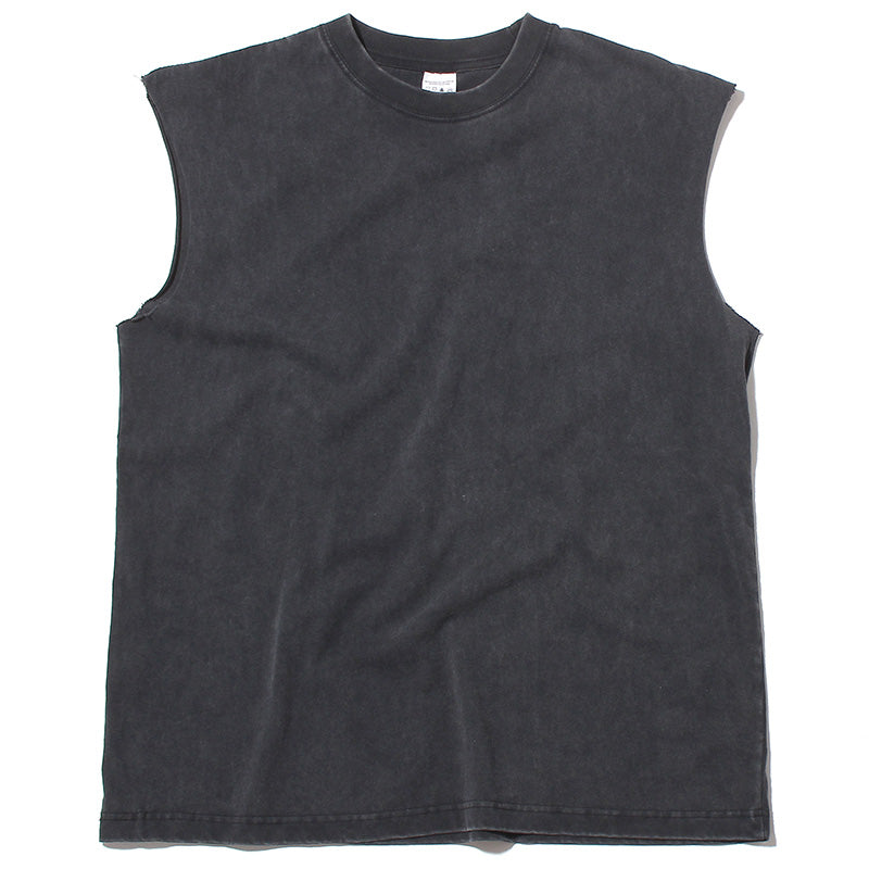 Basic Heavyweight Cut Off Muscle T-Shirt Vintage Black