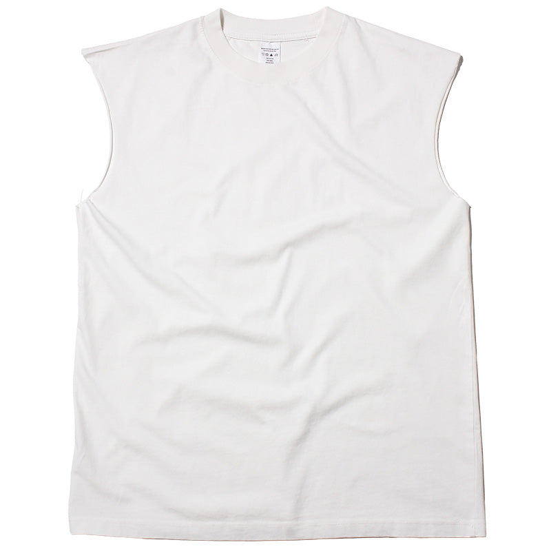 Basic Heavyweight Cut Off Muscle T-Shirt White
