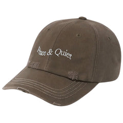 Wordmark Contrast Stitch Dad Hat Brown