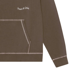 Wordmark Reverse Stitched Hoodie Brown