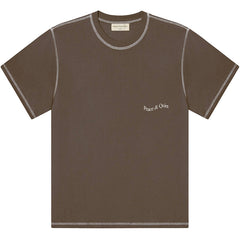 Wordmark Reverse Stitched T-Shirt Brown