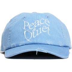 Warped Wordmark Distressed Dad Hat Baby Blue