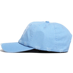Warped Wordmark Distressed Dad Hat Baby Blue
