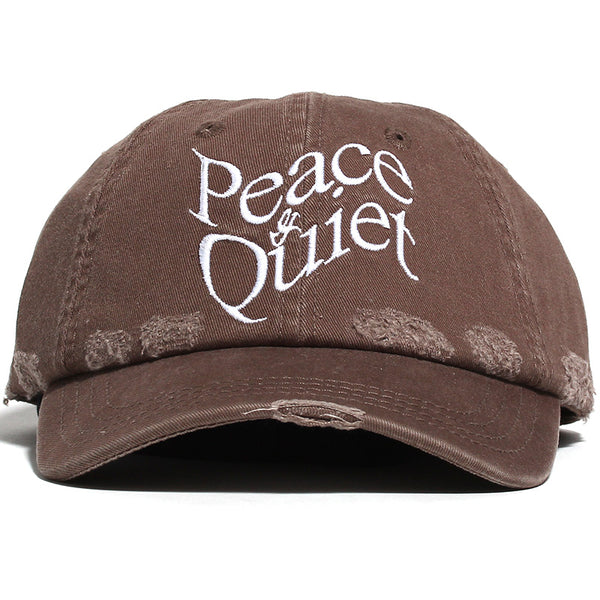 Warped Wordmark Distressed Dad Hat Coffee