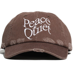 Warped Wordmark Distressed Dad Hat Coffee