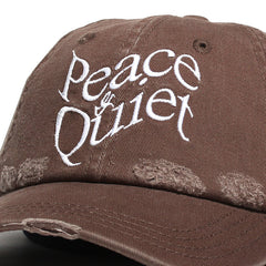 Warped Wordmark Distressed Dad Hat Coffee