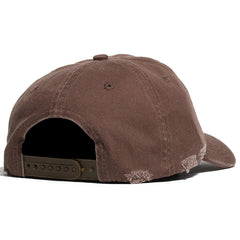 Warped Wordmark Distressed Dad Hat Coffee