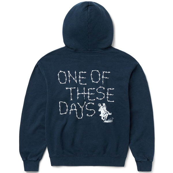 Barbed Zip Up Hoodie Hard Washed Navy