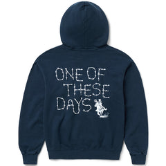 Barbed Zip Up Hoodie Hard Washed Navy