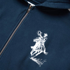 Barbed Zip Up Hoodie Hard Washed Navy