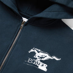 Mustang Cross Zip Up Hoodie Washed Black