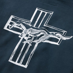 Mustang Cross Zip Up Hoodie Washed Black