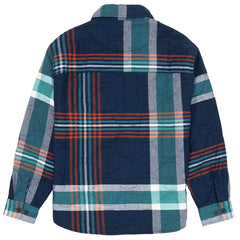 Hoffman Quilted Shirt Jacket Navy Plaid