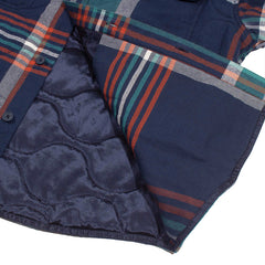 Hoffman Quilted Shirt Jacket Navy Plaid