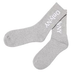 Lodge Logo Socks Heather Grey / White