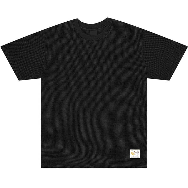 Oversized Waffle Knit T-Shirt Vintage Black