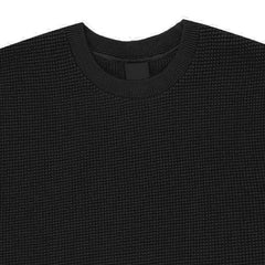 Oversized Waffle Knit T-Shirt Vintage Black