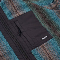 Radiant Stripe Fleece Jacket Teal Multi