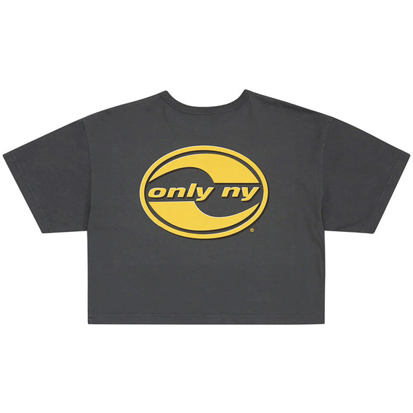 Wavy Logo Women's Crop T-Shirt Vintage Black