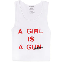 Women's Girl Is A Gun Tank Top White