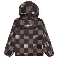 Madras Poncho Hoodie Brown