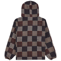 Madras Poncho Hoodie Brown