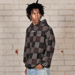 Madras Poncho Hoodie Brown
