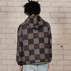 Madras Poncho Hoodie Brown