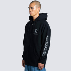 Spike Zip Hoodie Black