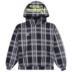 PLEASURES x Umbro Spine Plaid Hoodie Black