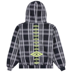 PLEASURES x Umbro Spine Plaid Hoodie Black