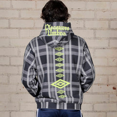 PLEASURES x Umbro Spine Plaid Hoodie Black