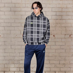 PLEASURES x Umbro Spine Plaid Hoodie Black