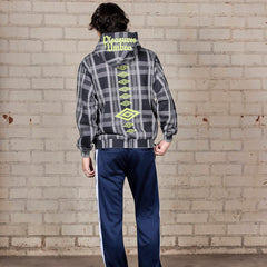 PLEASURES x Umbro Spine Plaid Hoodie Black