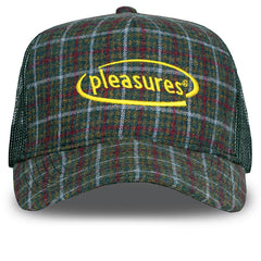 Happier Plaid Trucker Hat Green