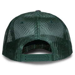 Happier Plaid Trucker Hat Green