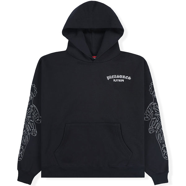 PLEASURES x IUTER - Andrea Hoodie Black