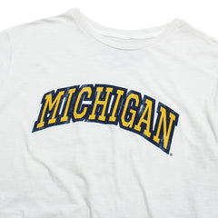 University of Michigan Thick Outline Arch Slub T-Shirt Vintage White