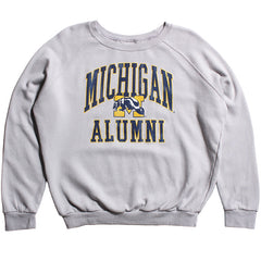 University of Michigan Wolverines Women's Alumni Arch & Wolverine M French Terry Crewneck Sweatshirt Ice Grey