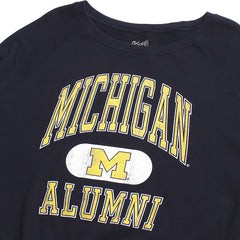 University of Michigan Wolverines Women's Alumni Arch & Block M French Terry Crewneck Sweatshirt Navy