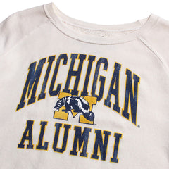 University of Michigan Wolverines Women's Alumni Arch & Wolverine M French Terry Crewneck Sweatshirt Vintage White