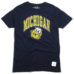 University of Michigan Wolverines Arch & Wolverine Head T-Shirt Navy