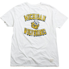 University of Michigan Wolverines Arch & Wolverine Head Text T-Shirt White