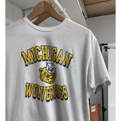 University of Michigan Wolverines Arch & Wolverine Head Text T-Shirt White