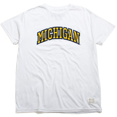 University of Michigan Wolverines Thick Outline Arch Tri-Blend T-Shirt Streaky White