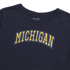 University of Michigan Wolverines Women's Faded Thick Outline Arch T-Shirt Navy
