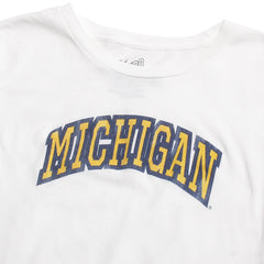 University of Michigan Wolverines Women's Faded Thick Outline Arch T-Shirt White