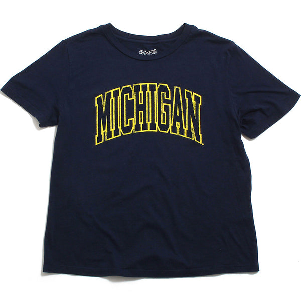 University of Michigan Wolverines Women's Tall Arch T-Shirt Navy
