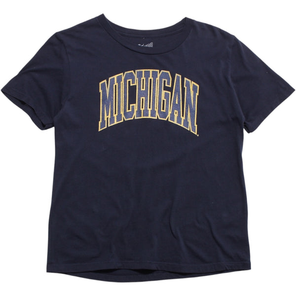 University of Michigan Wolverines Women's Tall Arch T-Shirt Navy / Blue Fill